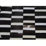 Kép 1/8 - Luxus bőrszőnyeg barna  fekete fehér patchwork 120x180 bőr TIP 6