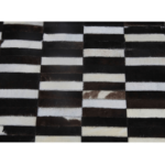 Kép 1/8 - Luxus bőrszőnyeg, barna /fekete/fehér, patchwork, 141x200, bőr TIP 6