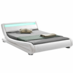 Kép 1/3 - Modern ágy RGB LED világítással fehér 180x200 FILIDA