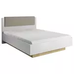 Kép 1/4 - Ágy ágyneműtartóval fehér grandson tölgy fehér magasfényű CITY