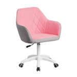 Kép 1/4 - Irodai szék, szövet rózsaszín/szürke/fehér, SANTY