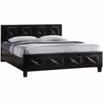 Kép 1/3 - CARISA ágy  és  ágyrács fekete textilbőr 180x200