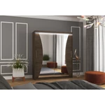 Kép 1/6 - Tolóajtós szekrény tükörrel és LED világítással CHARLOTTE 180