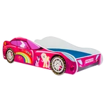 Kép 2/5 - Rózsaszín CAR PINK matracos ágy