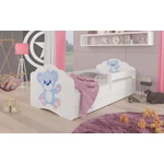 Kép 1/8 - Ágy matraccal, korláttal és fiókkal CASIMO BLUE BEAR 160x80