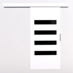 Kép 2/3 - FORLI 76 fali tolóajtó fehér-fekete Lacobel felüppel