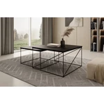 Kép 2/4 - Elegáns fekete dohányzóasztal 2 in 1 designnal