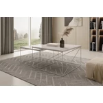 Kép 2/4 - Elegáns fehér dohányzóasztal 2 in 1 design-nal