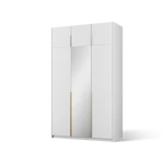 Kép 2/6 - Alera III gardróbszekrény felső elemmel, fehér (148x250)-WG, arany fogantyú