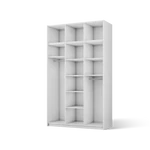 Kép 3/6 - Alera III gardróbszekrény felső elemmel, fehér (148x250)-WG, arany fogantyú