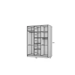 Kép 9/9 - Bregma III Gardróbszekrény, Fehér (148x204)