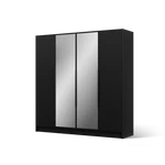 Kép 2/6 - Lunara 200 gardróbszekrény, fekete (200x200)-BB