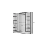 Kép 12/12 - Palladio 200 gardróbszekrény, Fekete (200x200)