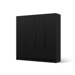 Kép 2/12 - Palladio 200 gardróbszekrény, Fekete (200x200)