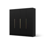 Kép 2/12 - Palladio 200 gardróbszekrény, Fekete (200x200)
