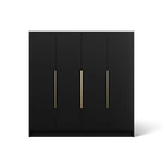 Kép 1/12 - Palladio 200 nyílóajtós gardróbszekrény, Fekete (200x200)