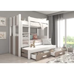 Kép 1/3 - ADRK Furniture Ágy emeletes három személyes ARTEMA 180x80 matraccal