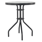 Kép 1/17 - Étkezőasztal fekete acél edzett üveg BORGEN TYP 1