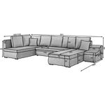 Kép 2/2 - Giovanni szürke ülőgarnitúra  bal oldali