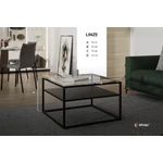 Kép 3/3 - Elegáns linze asztal üvegfelüppel.