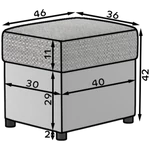 Kép 2/2 - Szürke Pouf R2 puff