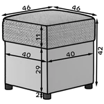 Kép 2/2 - Sötétszürke Pouf r3 puff
