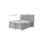Kép 2/2 - Clover 160x200 boxspring ágy sötétbarna színben