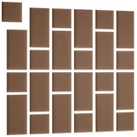 Kép 2/5 - Quadratta 180x180 kárpitozott panel világosbarna színben