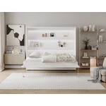 Kép 4/7 - Devesto vízszintes falba hajtható ágy 140 cm, Fehér, LED