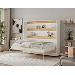 Kép 2/7 - Devesto vízszintes falba hajtható ágy 140 cm, Artisan Tölgy, LED