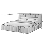 Kép 8/8 - Lamica Ágy 180x200 fémvázas ágy   szürke