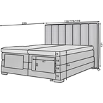 Kép 4/4 - Veros 140x200 boxspring ágy  fekete
