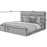 Kép 2/2 - Karamell 140x200 fa keretes ágy  bézs
