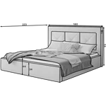 Kép 2/2 - Cloe 160x200 fémvázas ágy piros