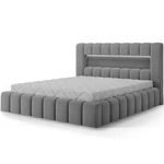 Kép 1/7 - Lamica 180x200 franciaágy, fémváz / gázliftes emelő, Szürke, Royal 04
