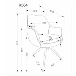 Kép 17/24 - K564 forgatható szék – bézs - 17. kép