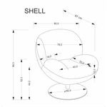 Kép 4/12 - Shell forgófotel – krém - 4. kép