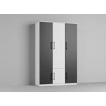 Kép 1/3 - Szekrény Hálószoba Mara - 124 cm - D2 fehér - szürke
