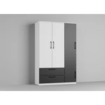 Kép 1/3 - Szekrény Hálószoba Mara - 124 cm - D5 fehér - szürke