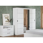 Kép 1/4 - Szekrény fehér tükörrel kis hálószoba - Blanco - 3 - 184 cm