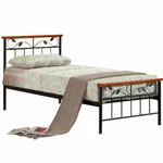 Kép 1/3 - Ágy lemezes ágyráccsal, cseresznyefa/fém, 90x200, MORENA NEW