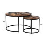 Kép 2/4 - Modern design  dió és fekete színkombináció.  CIRKO dió/fekete dohányzóasztal szett