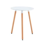 Kép 1/3 - Étkezőasztal, fehér/bükk, átmérő 60 cm, ELCAN NEW TYP 1