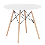 Kép 1/4 - Étkezőasztal,  fehér/bükk, átmérő 80 cm, GAMIN 2 NEW 80