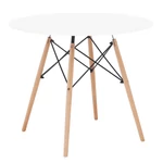 Kép 1/17 - Étkezőasztal,  fehér/bükk, átmérő 90 cm, GAMIN 2 NEW 90