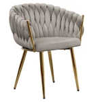 Kép 1/9 - Étkezőszék, szürkésbarna Taupe Velvet szövet/gold króm arany, DEILA