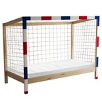 Kép 1/5 - Montessori ágy, természetes/fehér/kék/piros, 90x200, FUTAL