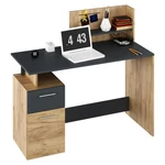 Kép 1/5 - Számítógépasztal, artisan tölgy/grafit, PLATON NEW