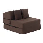 Kép 1/22 - Összecsukható matrac/fotel, 2v1, barna Taupe, PELOS