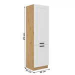 Kép 2/8 - Modern design magas szekrény fehér felüppel